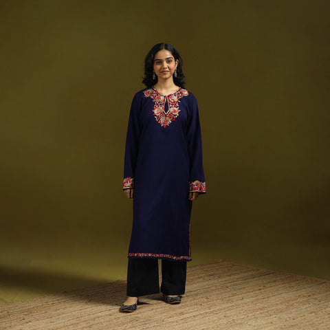 Handwoven sozni hand embroidered kashmiri merino wool