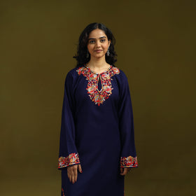 Handwoven sozni hand embroidered kashmiri merino wool