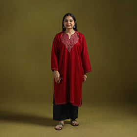 Handwoven sozni hand embroidered kashmiri pure wool pheran