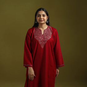 Handwoven sozni hand embroidered kashmiri pure wool pheran