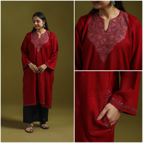 Handwoven sozni hand embroidered kashmiri pure wool pheran