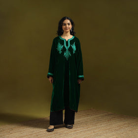 Handwoven sozni hand embroidered kashmiri velvet pheran 42