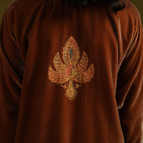 Handwoven sozni hand embroidered kashmiri velvet pheran 44
