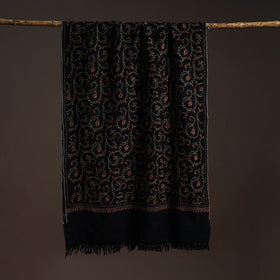 Handwoven sozni hand embroidered merino wool kashmiri stole