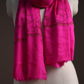Handwoven sozni hand embroidered merino wool kashmiri stole