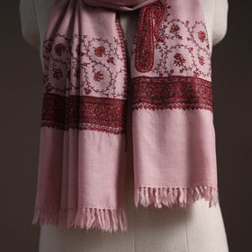 Handwoven sozni hand embroidered merino wool kashmiri stole