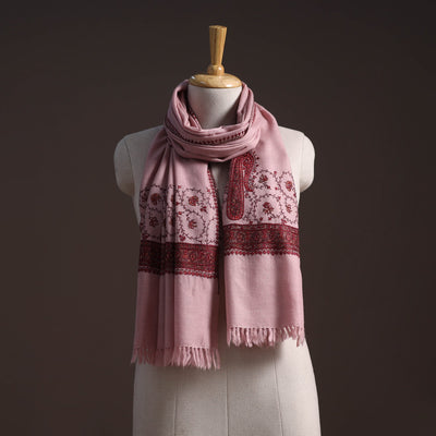 Handwoven sozni hand embroidered merino wool kashmiri stole