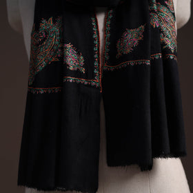 Handwoven sozni hand embroidered merino wool kashmiri stole