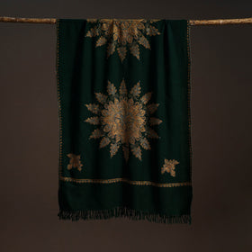 Handwoven sozni hand embroidered merino wool kashmiri stole