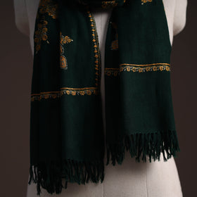 Handwoven sozni hand embroidered merino wool kashmiri stole