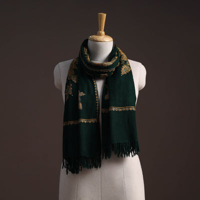 Handwoven sozni hand embroidered merino wool kashmiri stole