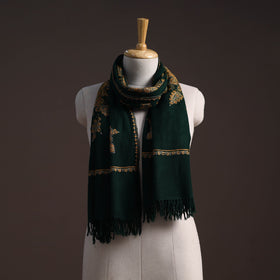 Handwoven sozni hand embroidered merino wool kashmiri stole