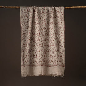 Handwoven sozni hand embroidered merino wool kashmiri stole