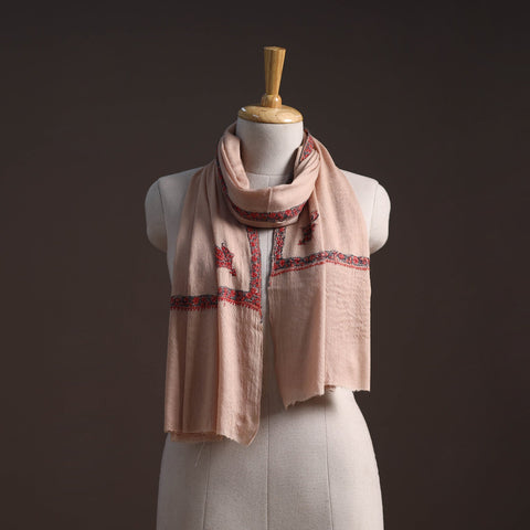 Handwoven sozni hand embroidered merino wool kashmiri stole