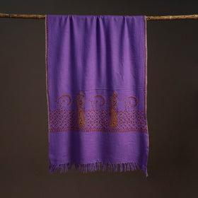 Handwoven sozni hand embroidered merino wool kashmiri stole