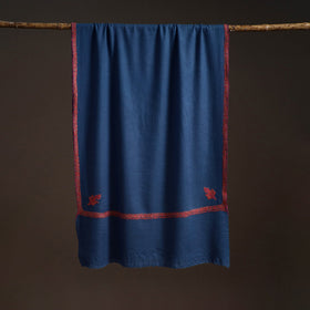 Handwoven sozni hand embroidered merino wool kashmiri stole