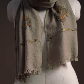 Handwoven sozni hand embroidered merino wool kashmiri stole