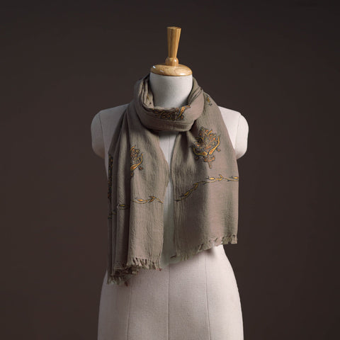 Handwoven sozni hand embroidered merino wool kashmiri stole