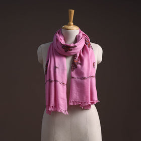 Handwoven sozni hand embroidered merino wool kashmiri stole