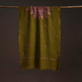 Handwoven sozni hand embroidered merino wool kashmiri stole