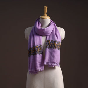 Handwoven sozni hand embroidered merino wool kashmiri stole