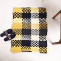  Yellow & Black Handwoven Upcycled Cotton Carpet / Rug 