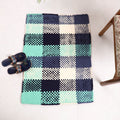  Blue & Green Handwoven Upcycled Cotton Carpet / Rug