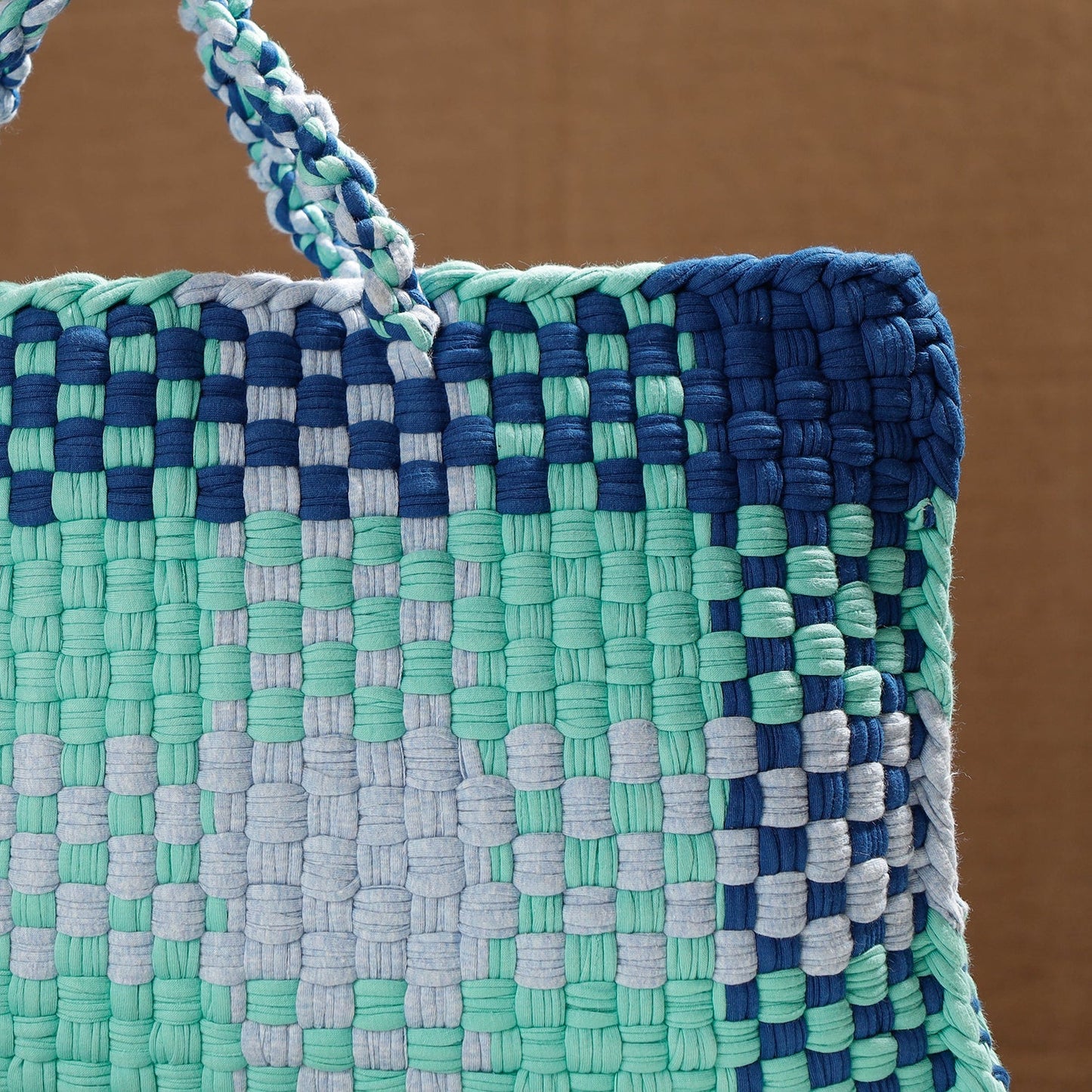  Handwoven Upcycled Cotton Laptop Bag 