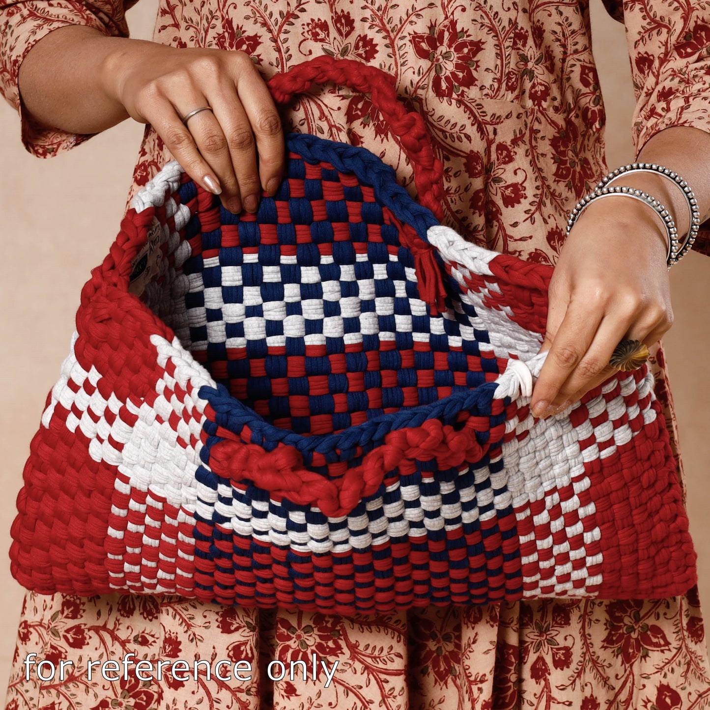  Handwoven Upcycled Cotton Laptop Bag 