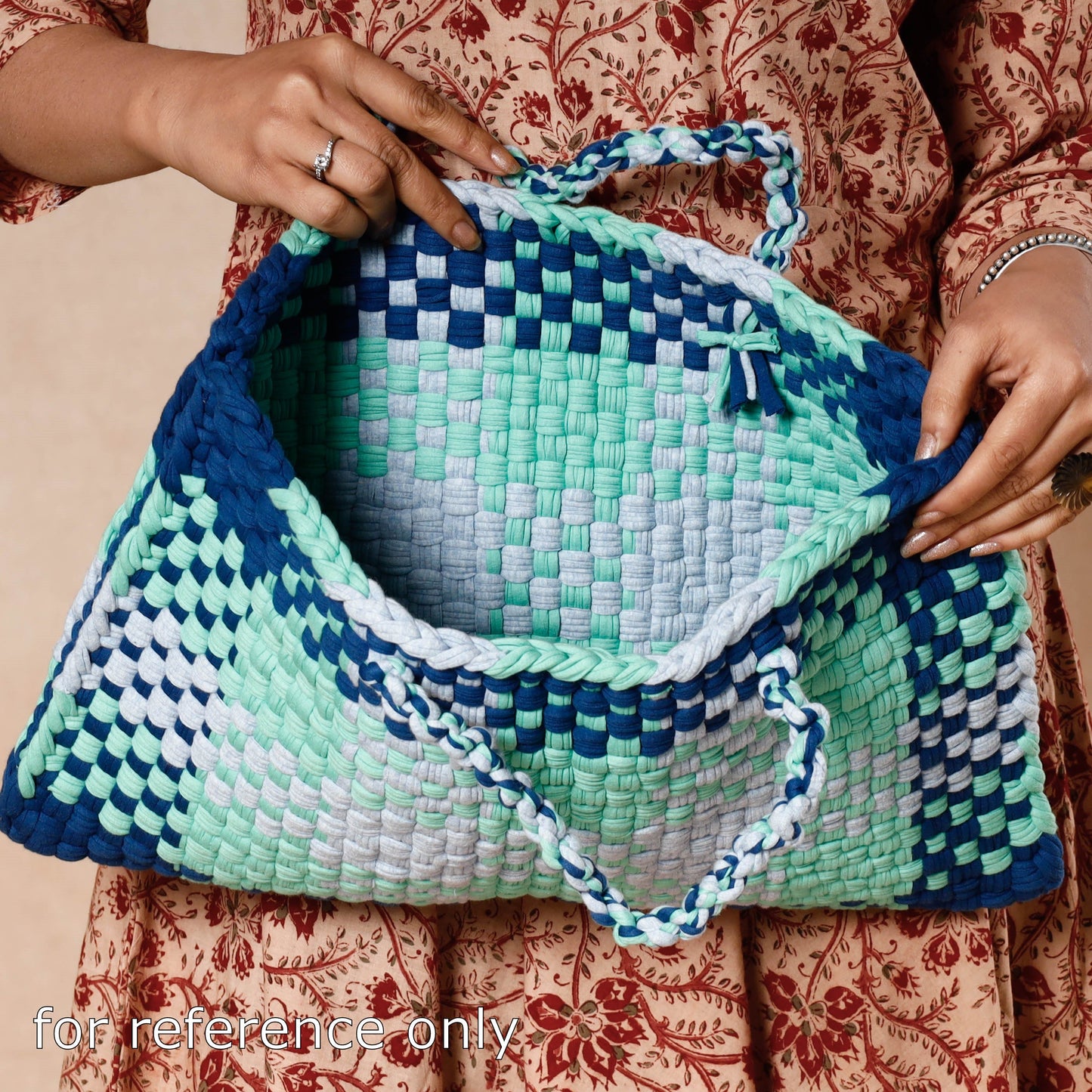  Handwoven Upcycled Cotton Laptop Bag 