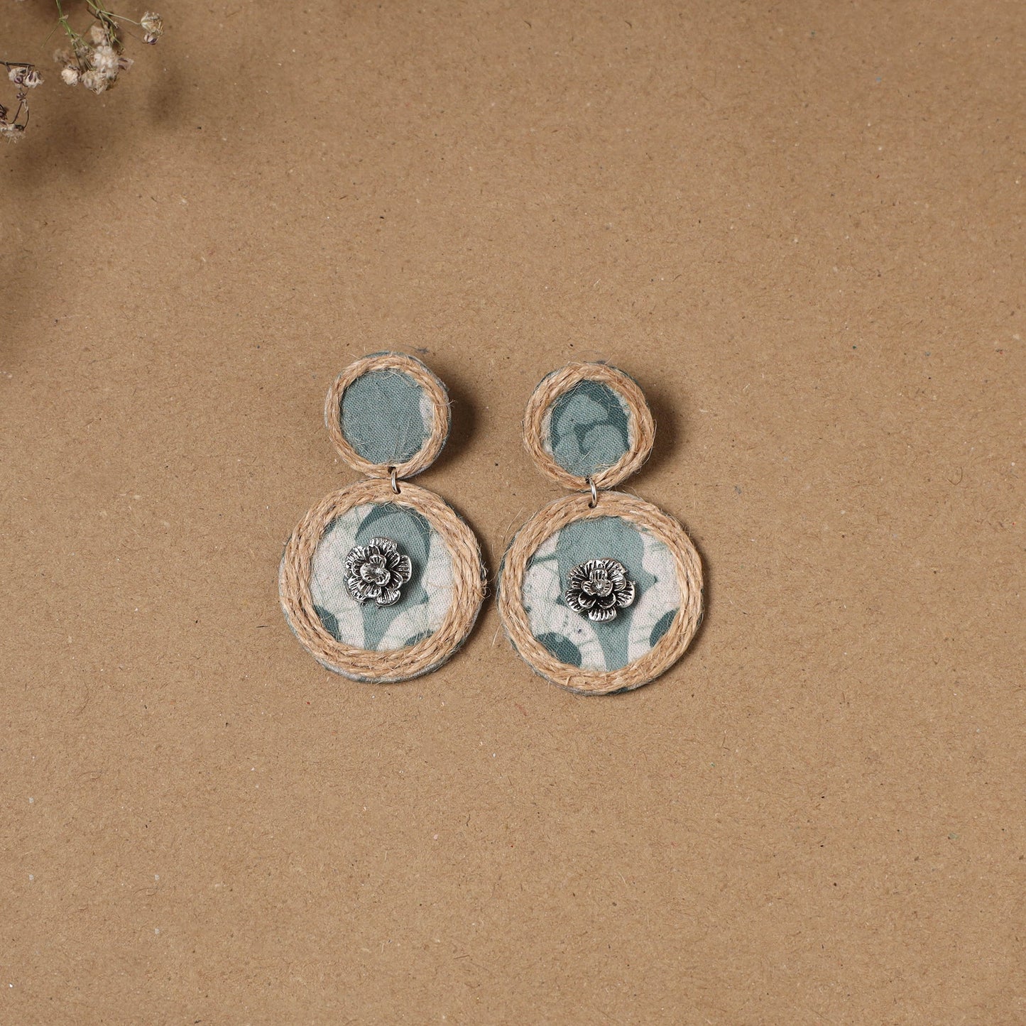 Haniya jute fabart handmade earrings - handcrafted
