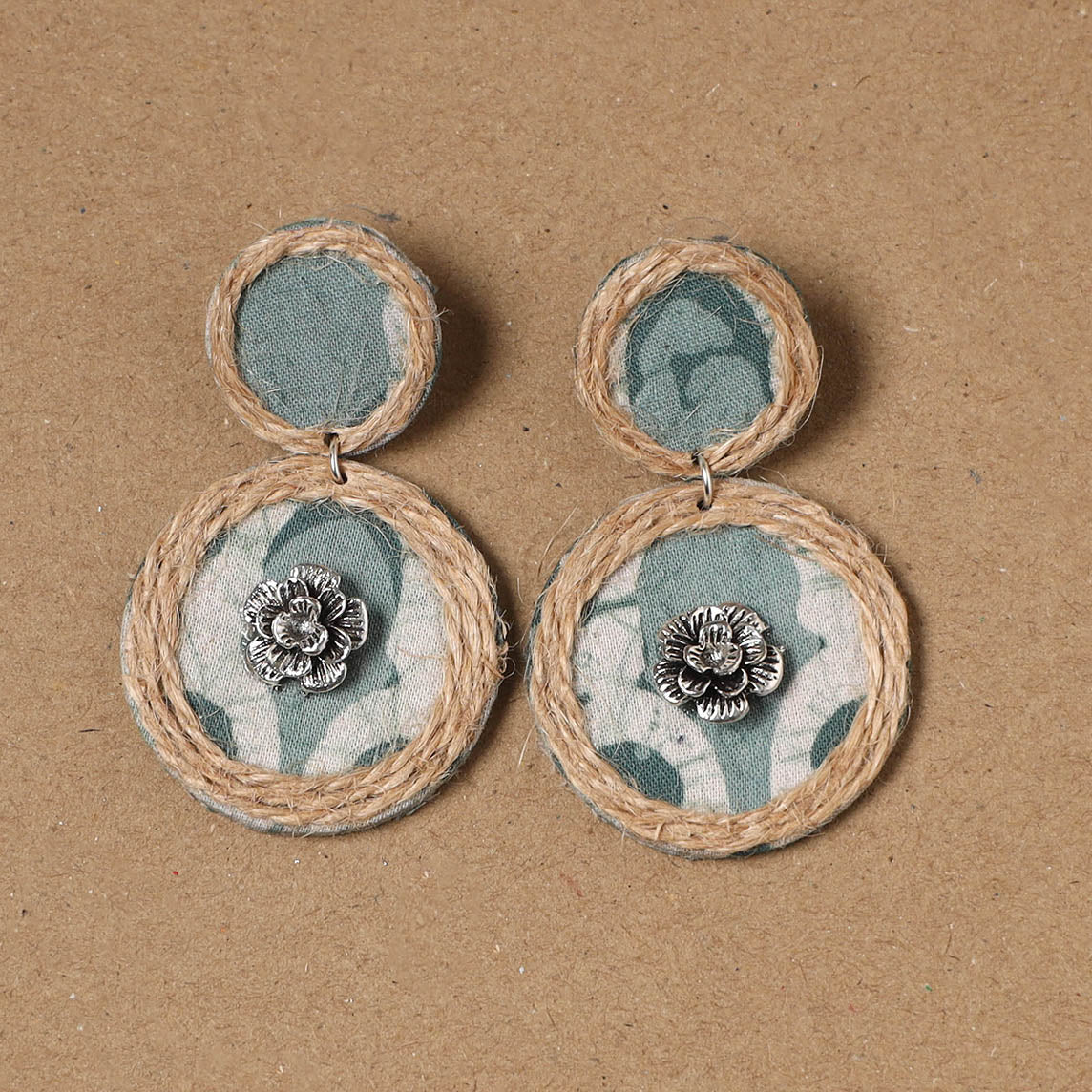 Haniya jute fabart handmade earrings - handcrafted