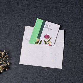 Happy Birthday - Flower Art Handmade Paper Greeting Card