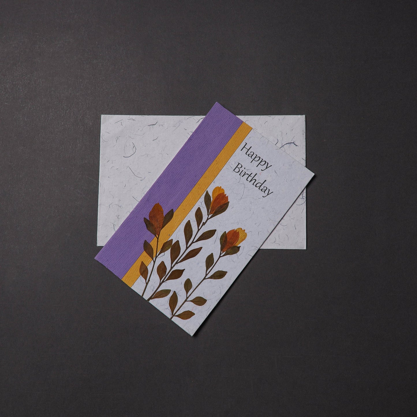 Happy Birthday - Flower Art Handmade Paper Greeting Card 