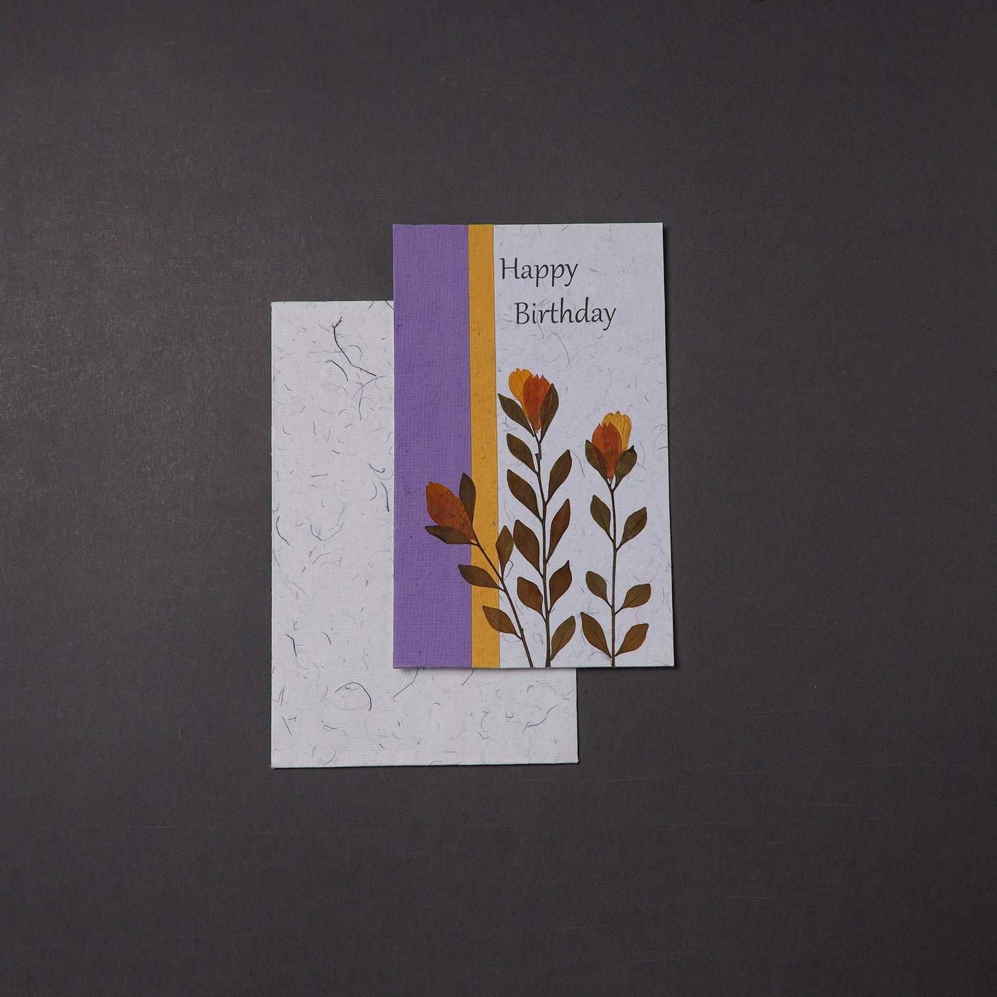 Happy Birthday - Flower Art Handmade Paper Greeting Card 