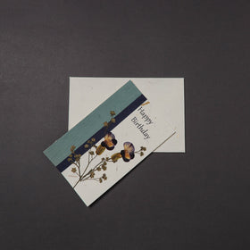 Happy Birthday - Flower Art Handmade Paper Greeting Card 