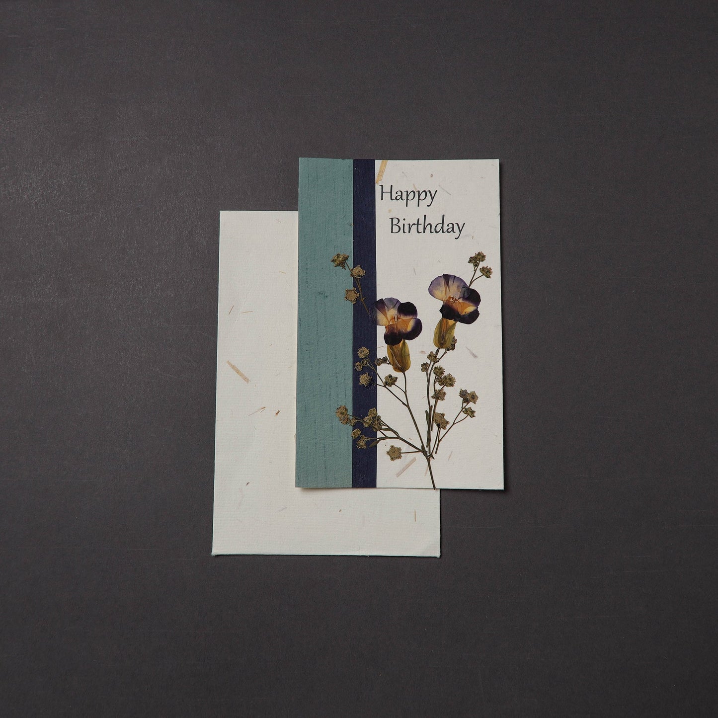 Happy Birthday - Flower Art Handmade Paper Greeting Card 