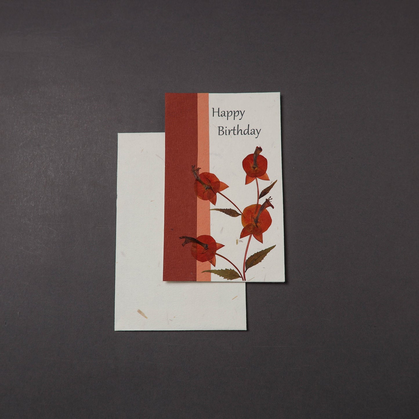 Happy Birthday - Flower Art Handmade Paper Greeting Card 