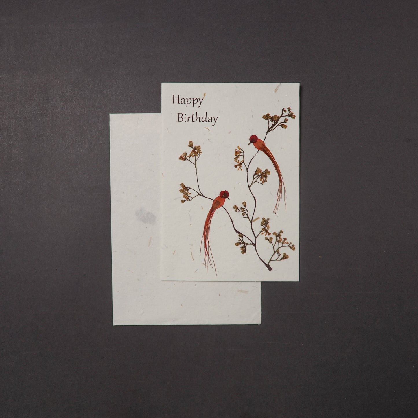 Happy Birthday - Flower Art Handmade Paper Greeting Card 