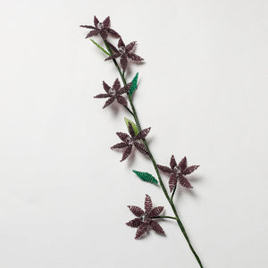  Hapur Brown Beadwork Flower Stick 