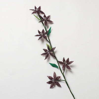  Hapur Brown Beadwork Flower Stick 