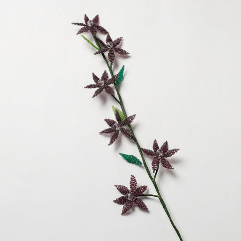  Hapur Brown Beadwork Flower Stick 