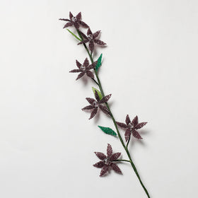  Hapur Brown Beadwork Flower Stick 