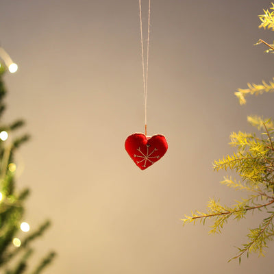  Heart - Handcrafted Stuffed Christmas Ornament