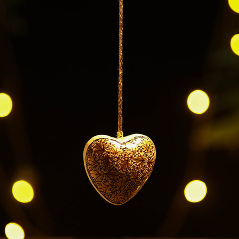 Heart - kashmir handpainted christmas decor ornament 61