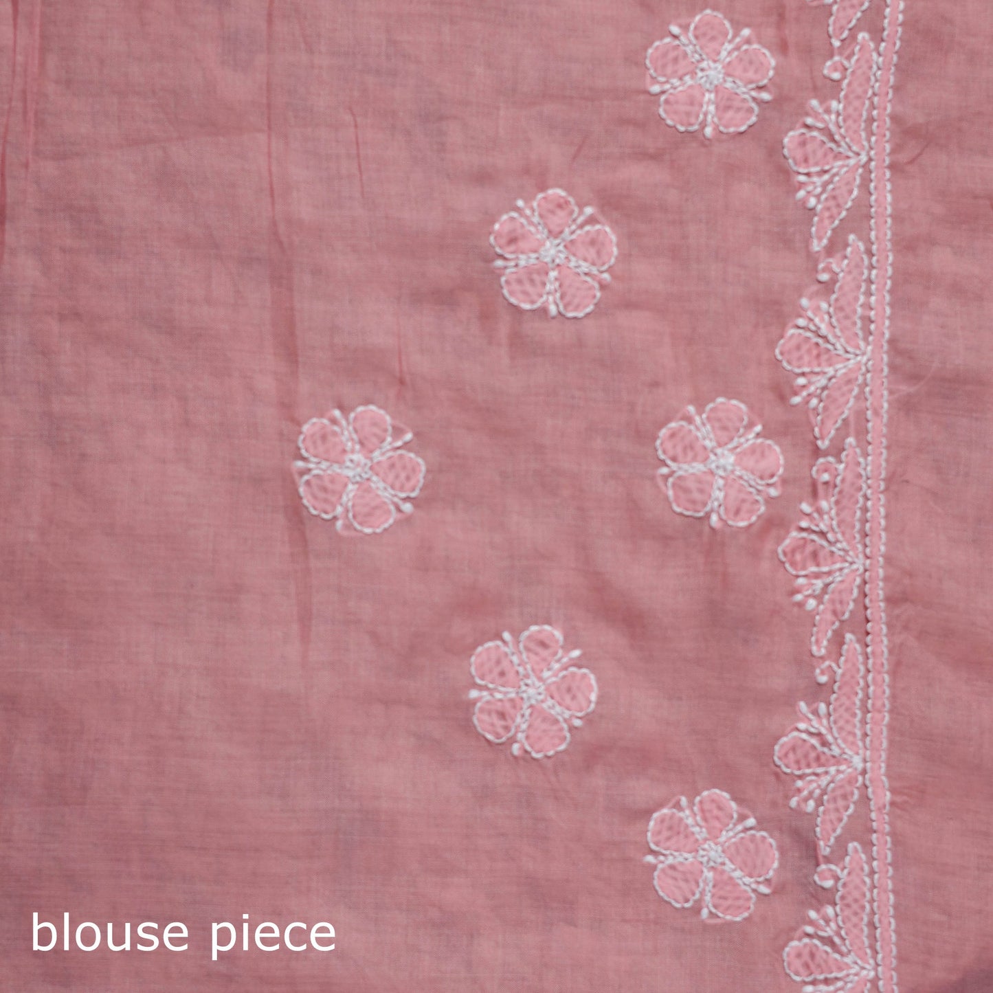Heavy hand embroidered terivoile cotton lucknow chikan