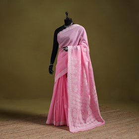 Heavy hand embroidered terivoile cotton lucknow chikan