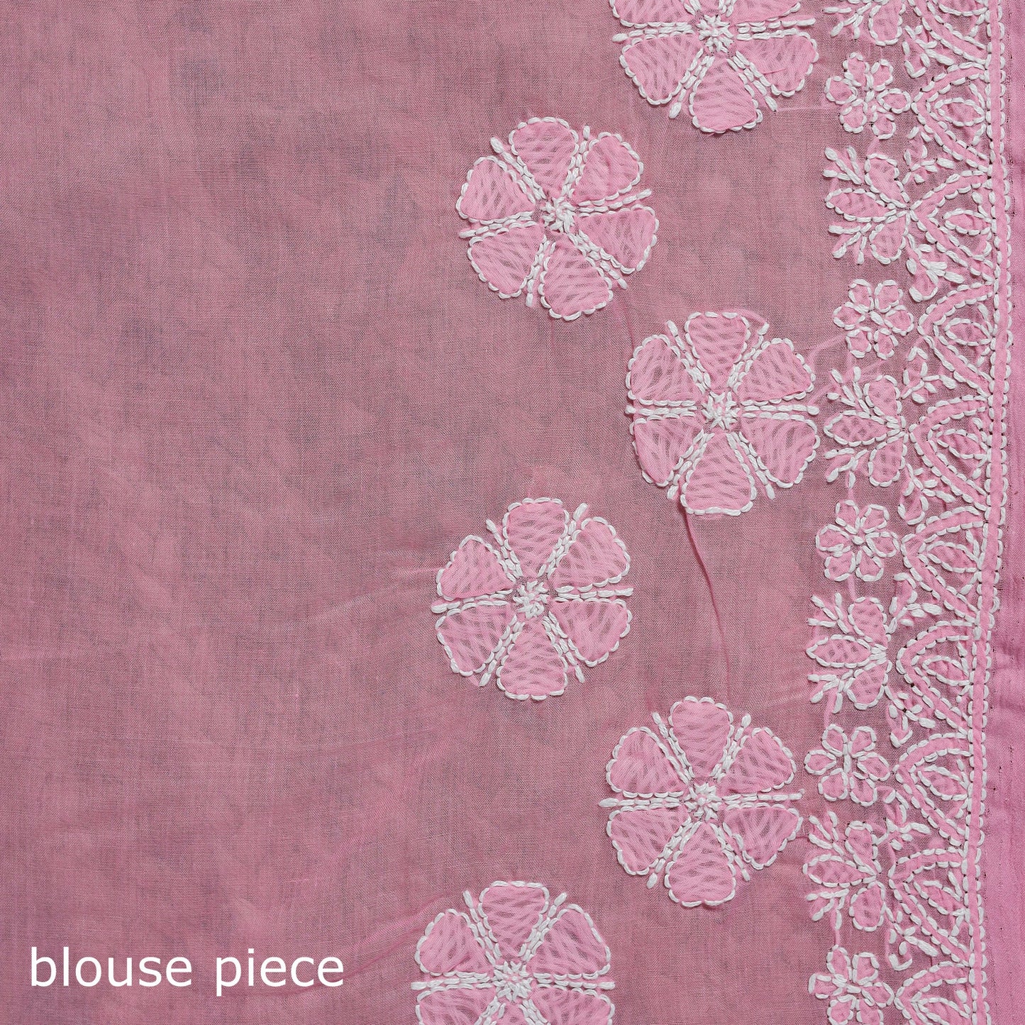 Heavy hand embroidered terivoile cotton lucknow chikan