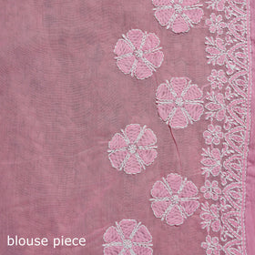 Heavy hand embroidered terivoile cotton lucknow chikan