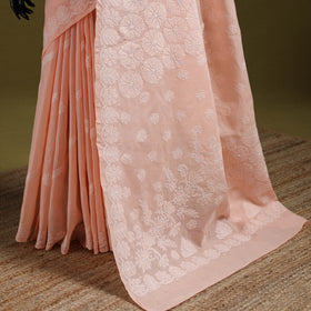 Heavy hand embroidered terivoile cotton lucknow chikan